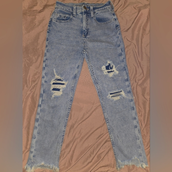 Justice Girls Baggy Ripped Blue Denim Jeans - Picture 1 of 5
